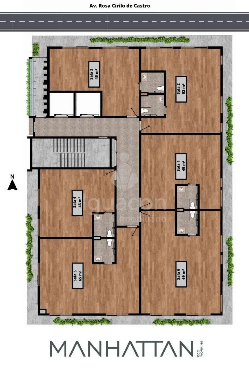 Salas Comerciais de 42m² a 118,81m² no Manhattan Ecoworking no Jardim Polo Centro