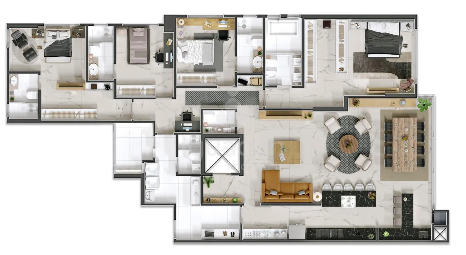 Apartamento Alto Padrão com 04 Suítes e Sacada com Churrasqueira no Residencial Diamond Tower